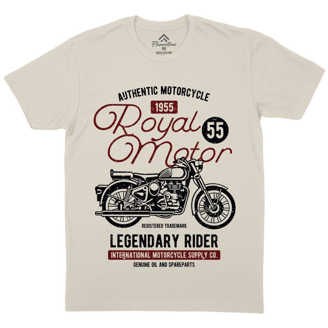Royal Motor Mens Organic Crew Neck T-Shirt Motorcycles A130