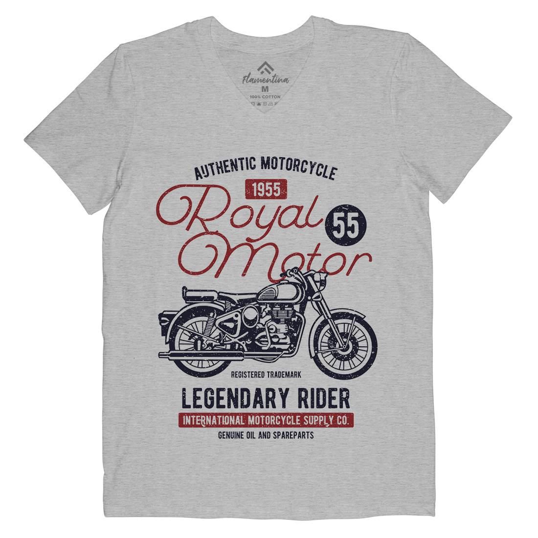 Royal Motor Mens Organic V-Neck T-Shirt Motorcycles A130
