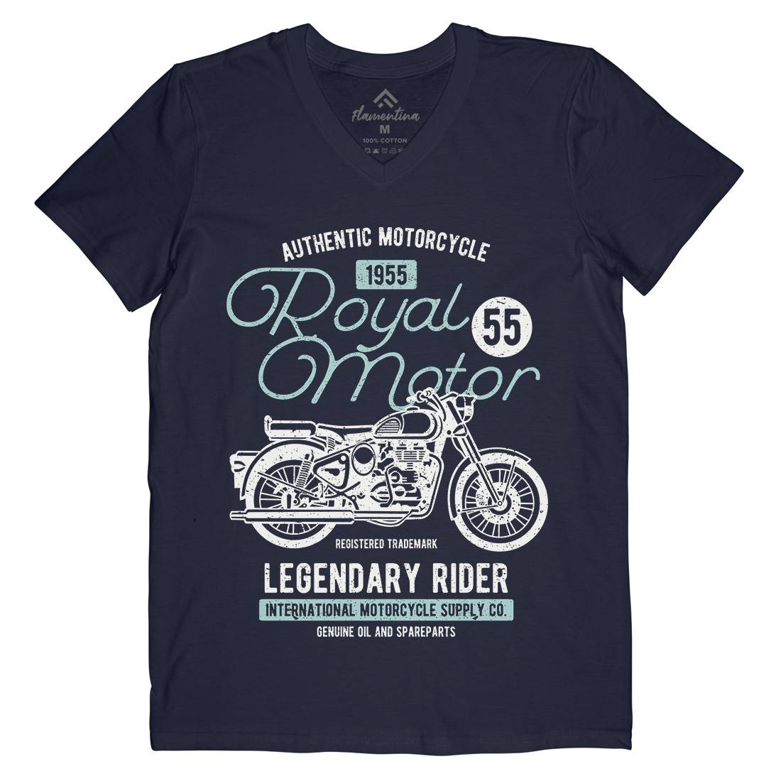 Royal Motor Mens Organic V-Neck T-Shirt Motorcycles A130
