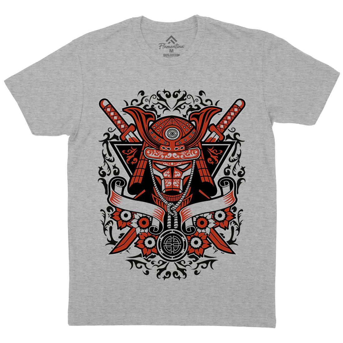 Samurai Mens Organic Crew Neck T-Shirt Warriors A133