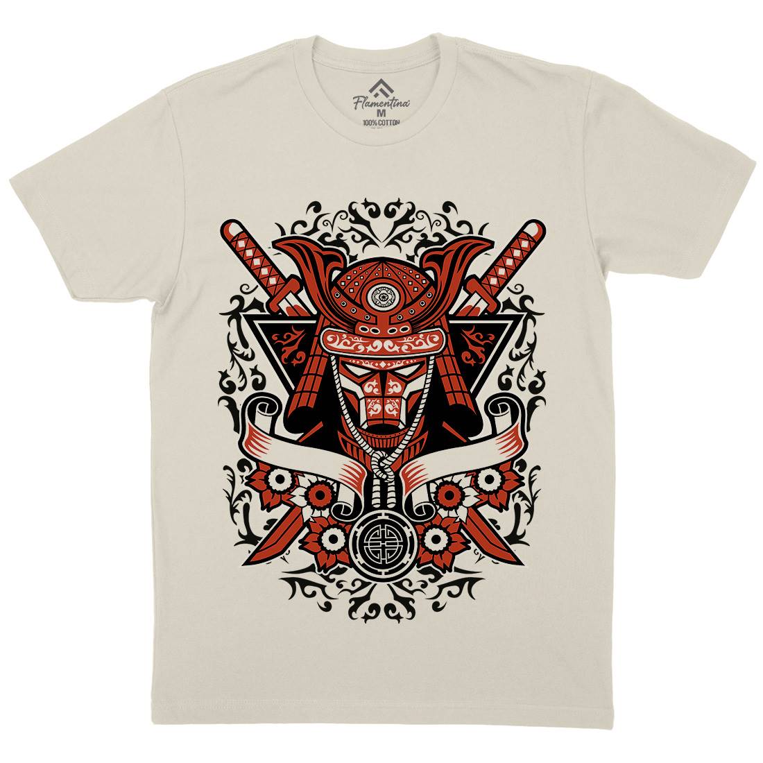 Samurai Mens Organic Crew Neck T-Shirt Warriors A133