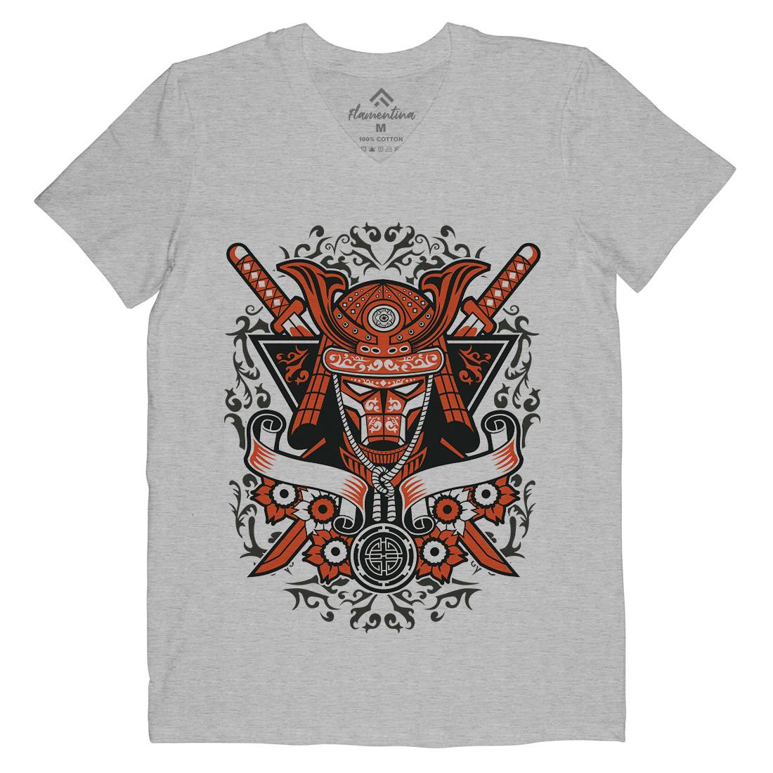 Samurai Mens V-Neck T-Shirt Warriors A133