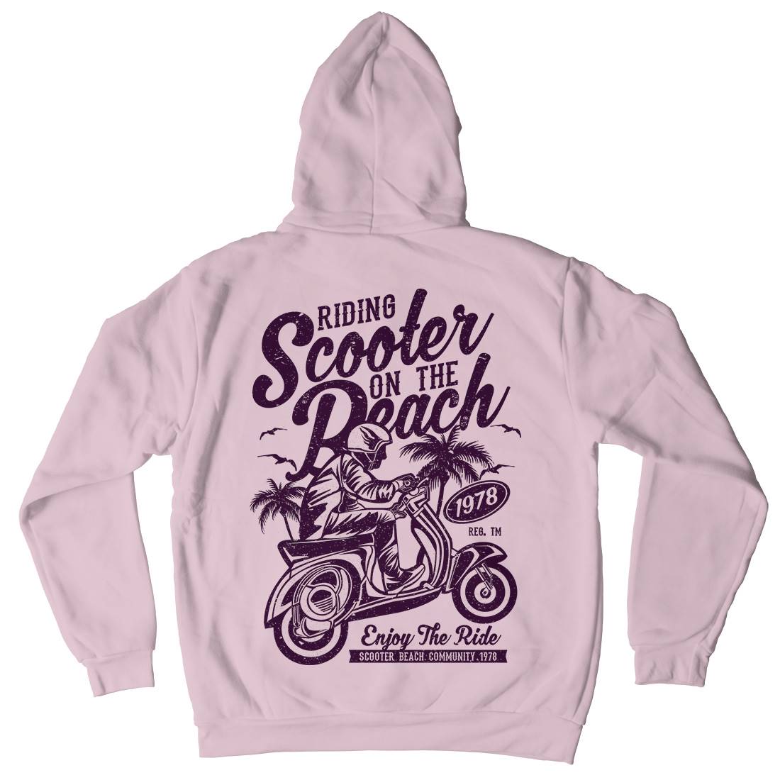 Scooter Beach Kids Crew Neck Hoodie Motorcycles A134