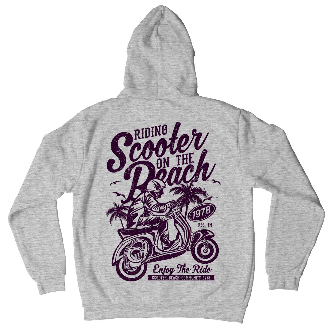 Scooter Beach Kids Crew Neck Hoodie Motorcycles A134
