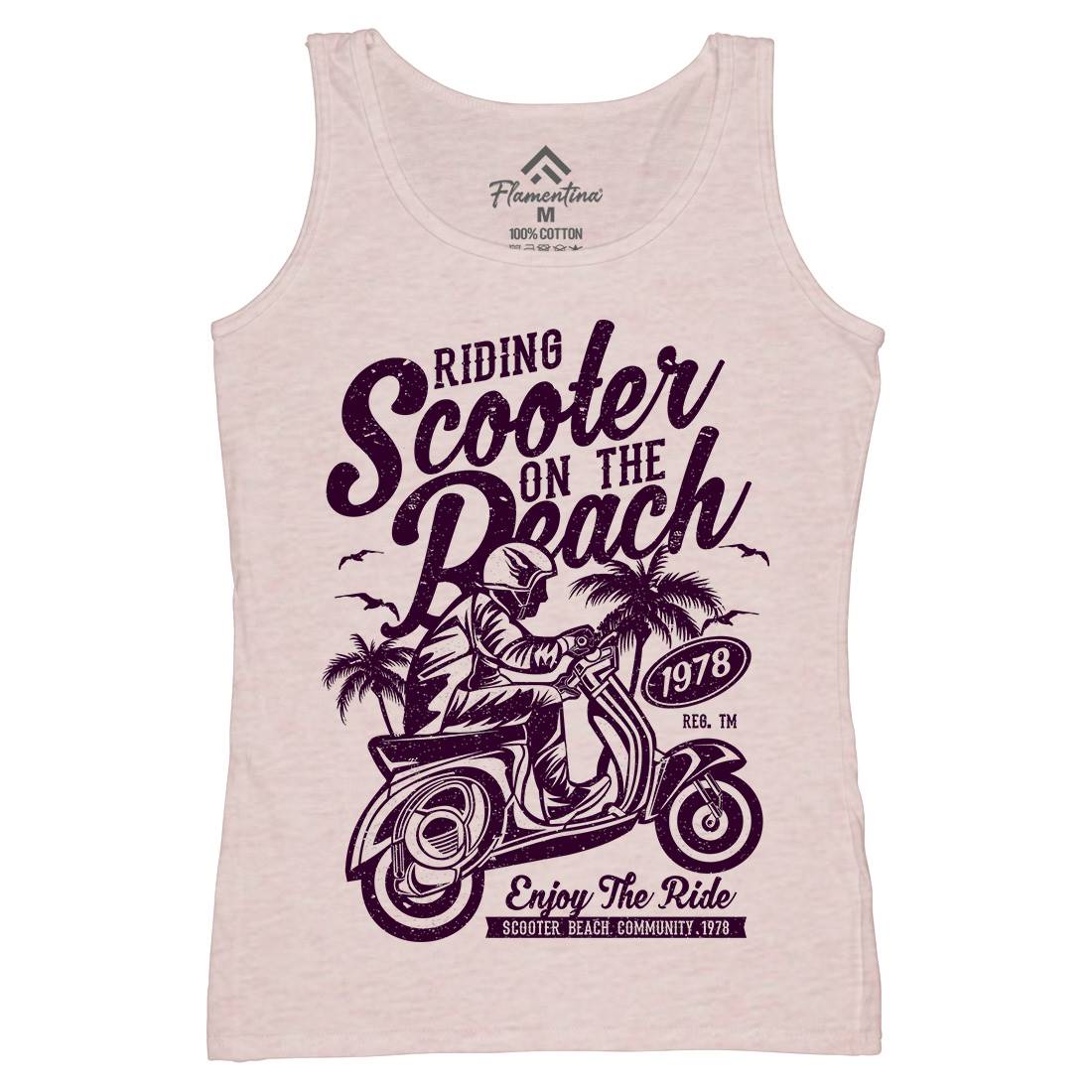 Scooter Beach Womens Organic Tank Top Vest Motorcycles A134