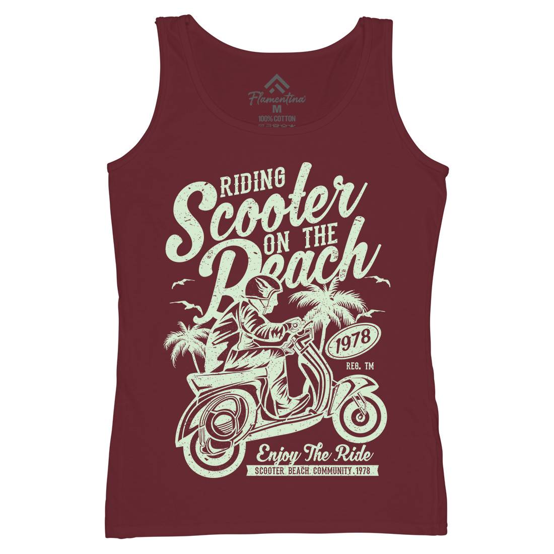 Scooter Beach Womens Organic Tank Top Vest Motorcycles A134