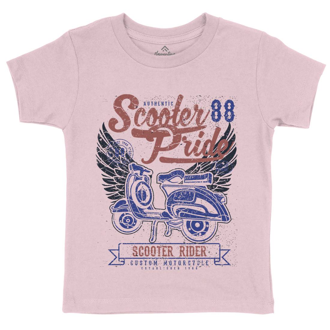 Scooter Pride Kids Organic Crew Neck T-Shirt Motorcycles A135