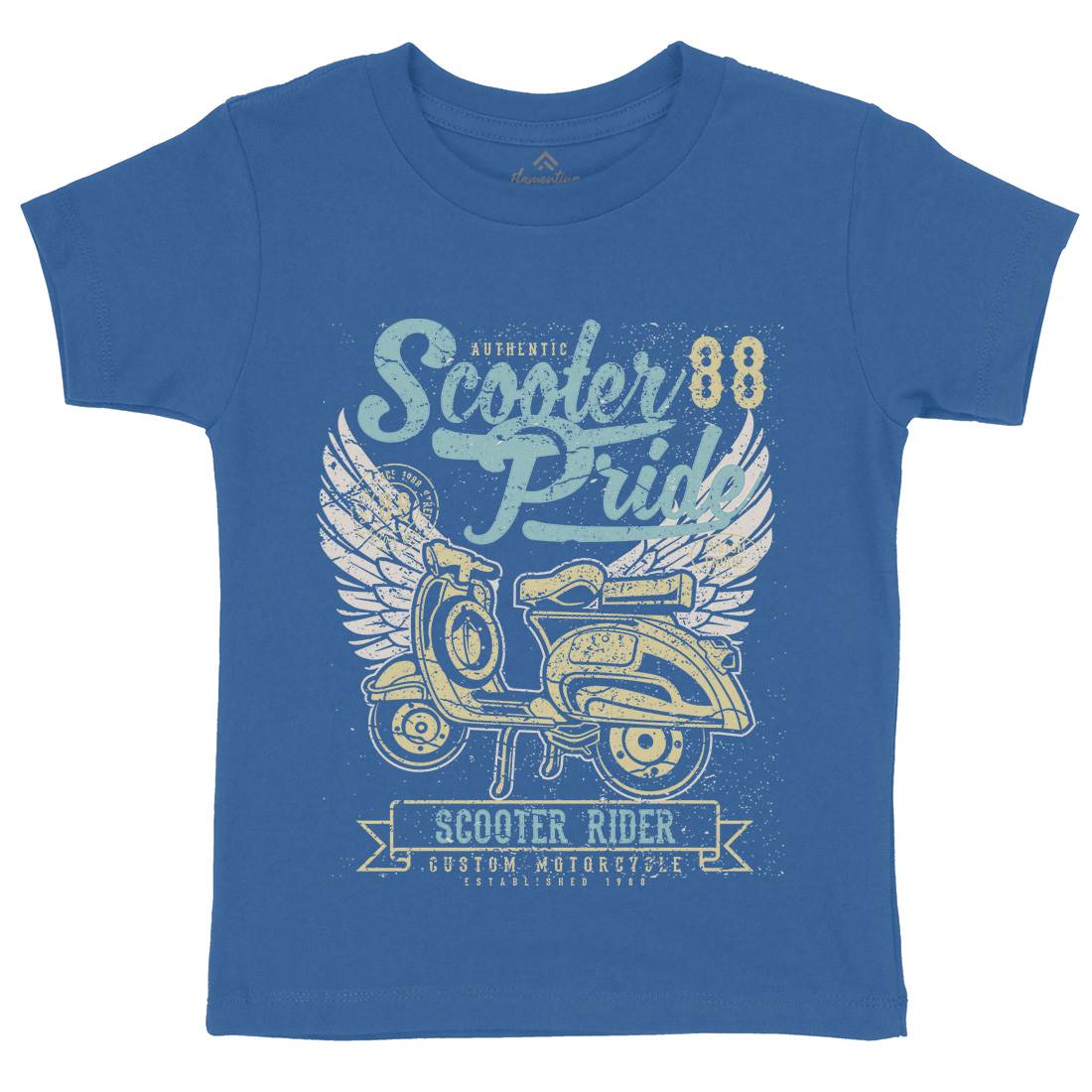 Scooter Pride Kids Organic Crew Neck T-Shirt Motorcycles A135