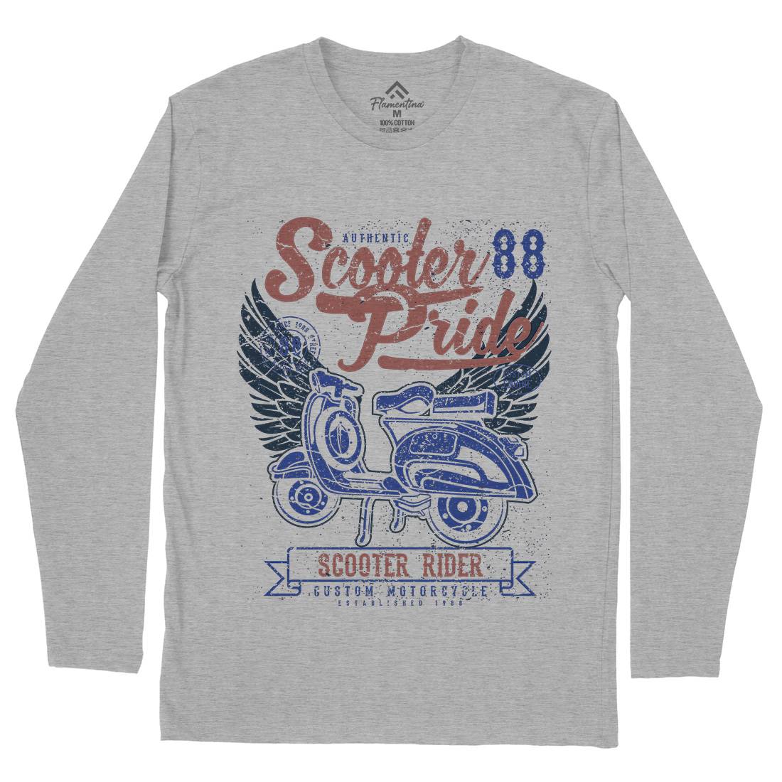 Scooter Pride Mens Long Sleeve T-Shirt Motorcycles A135