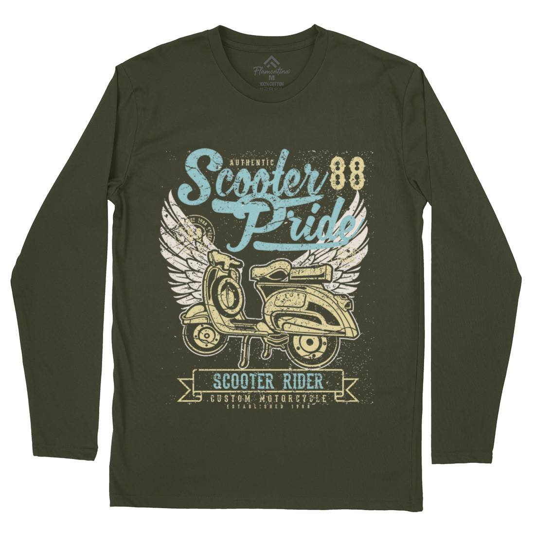Scooter Pride Mens Long Sleeve T-Shirt Motorcycles A135