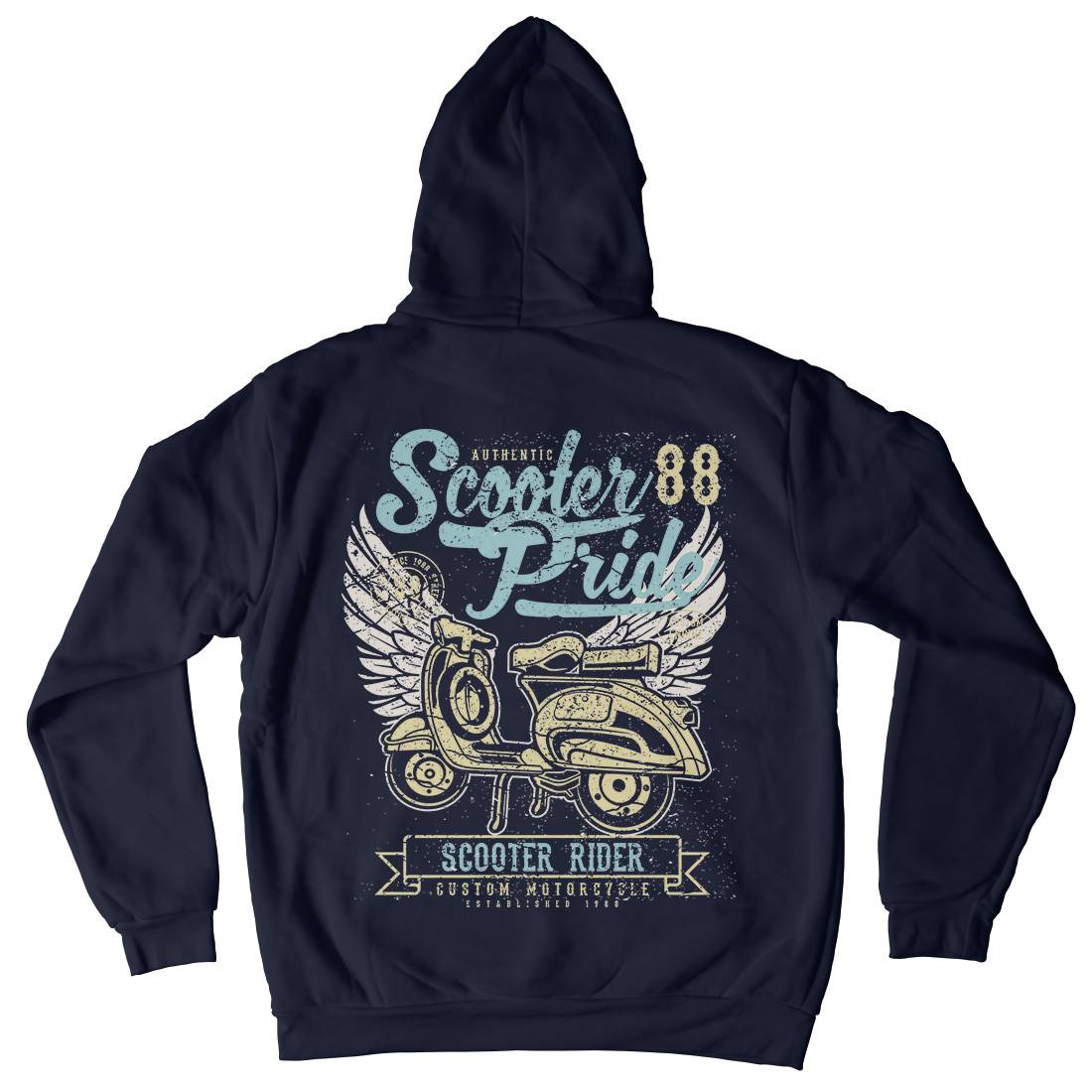 Scooter Pride Mens Hoodie With Pocket Motorcycles A135