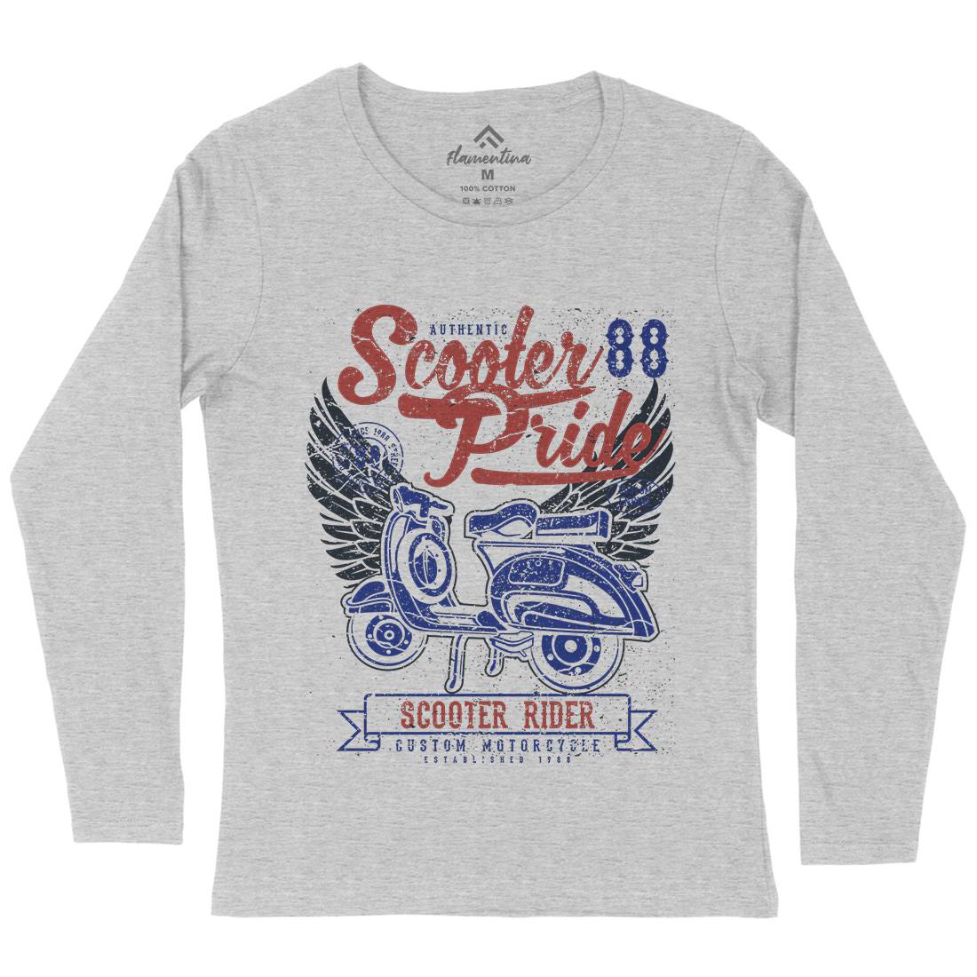Scooter Pride Womens Long Sleeve T-Shirt Motorcycles A135