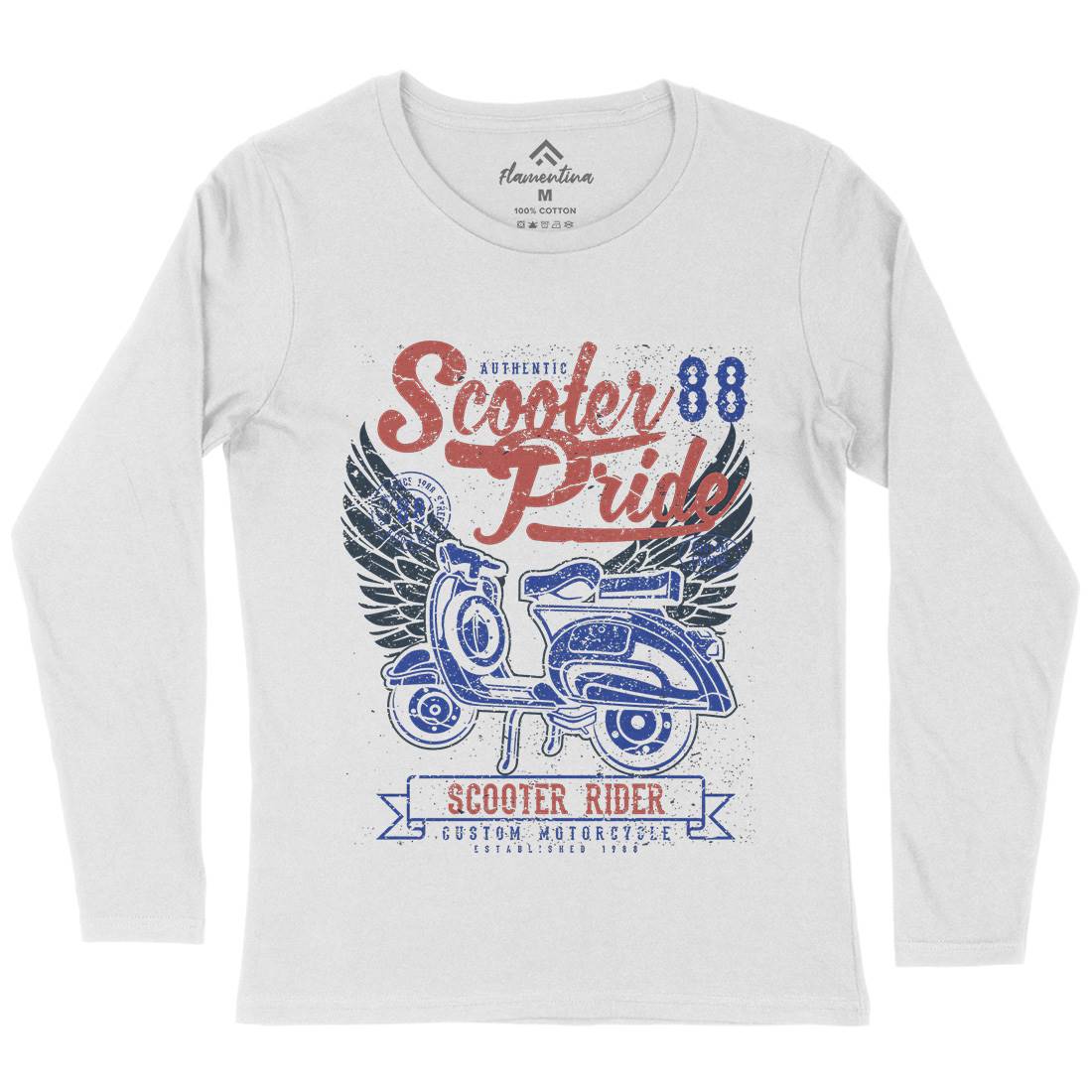 Scooter Pride Womens Long Sleeve T-Shirt Motorcycles A135