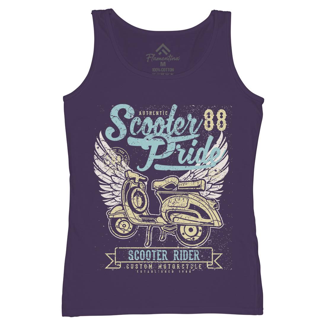 Scooter Pride Womens Organic Tank Top Vest Motorcycles A135