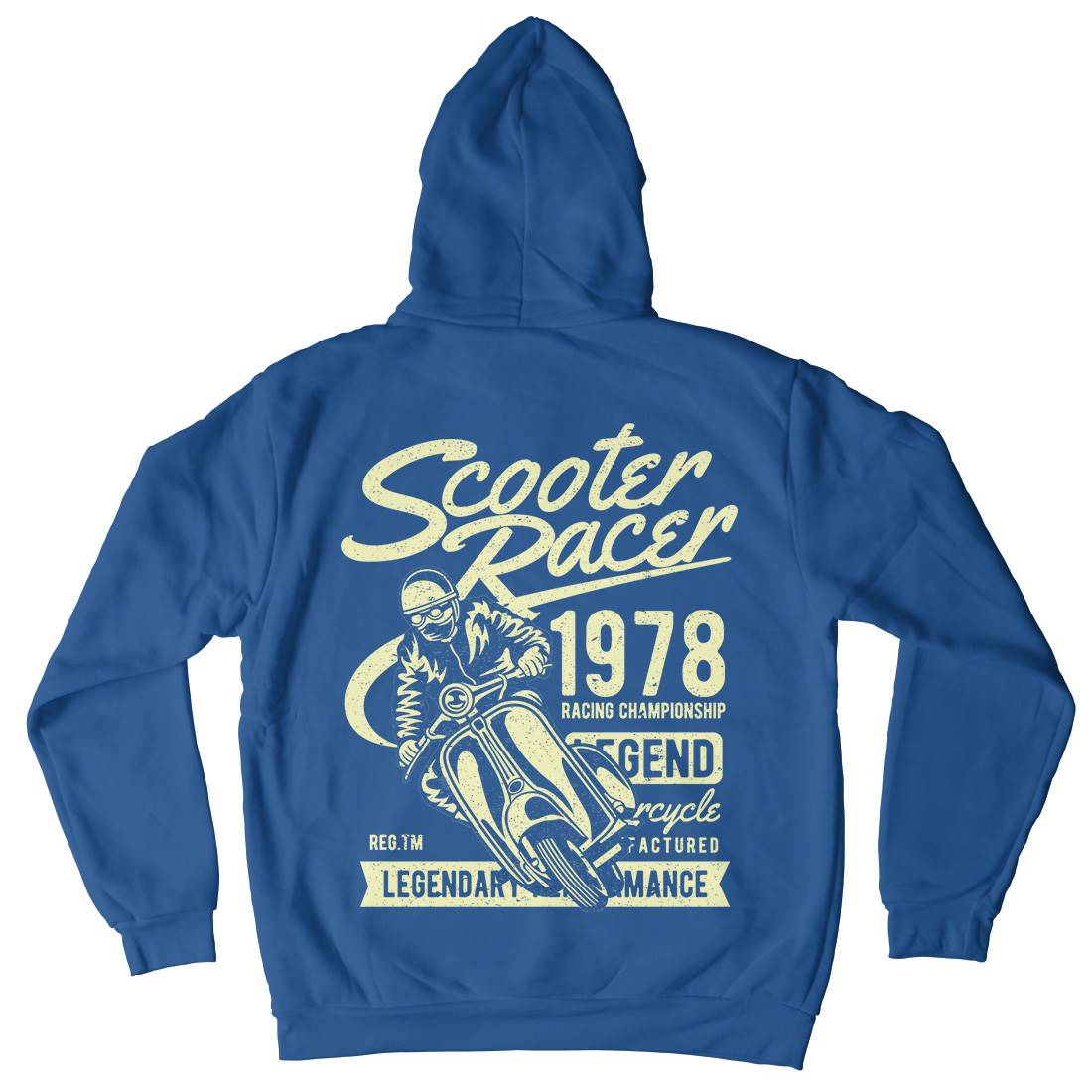 Scooter Racer Mens Hoodie With Pocket Motorcycles A136