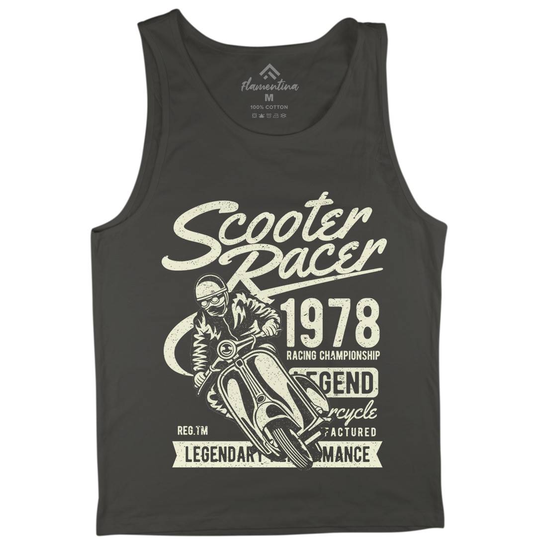 Scooter Racer Mens Tank Top Vest Motorcycles A136