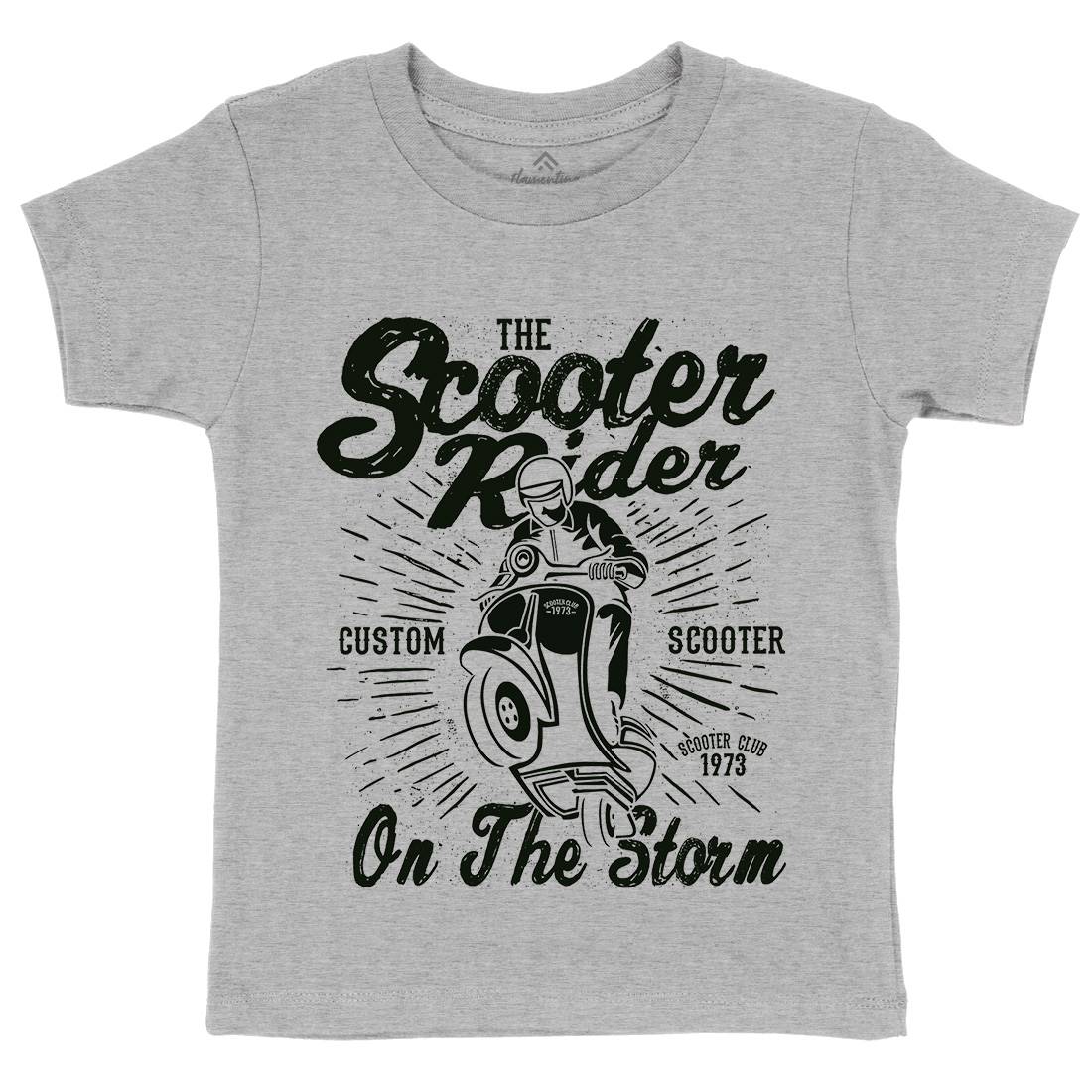 Scooter Rider Kids Crew Neck T-Shirt Motorcycles A137