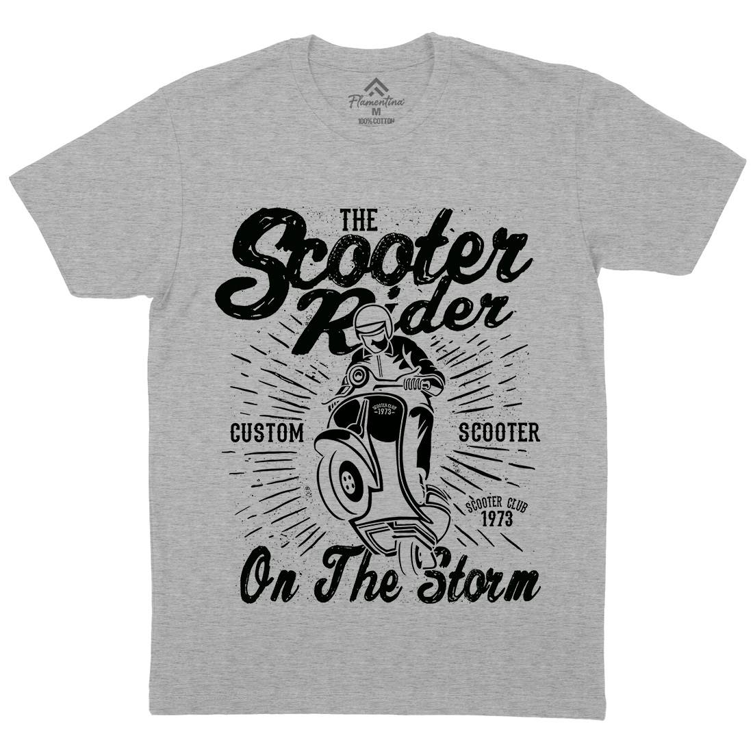 Scooter Rider Mens Crew Neck T-Shirt Motorcycles A137