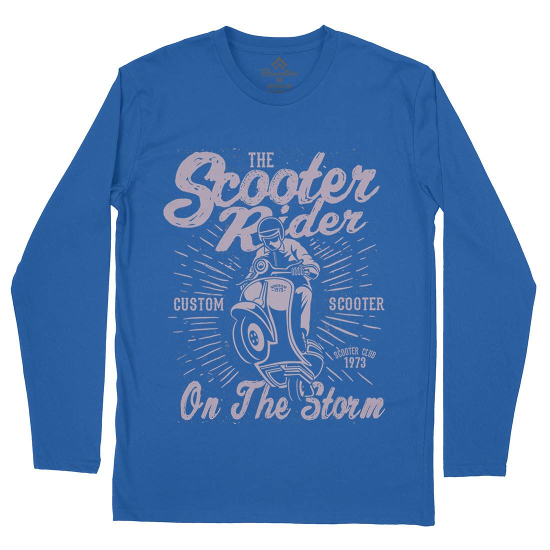 Scooter Rider Mens Long Sleeve T-Shirt Motorcycles A137