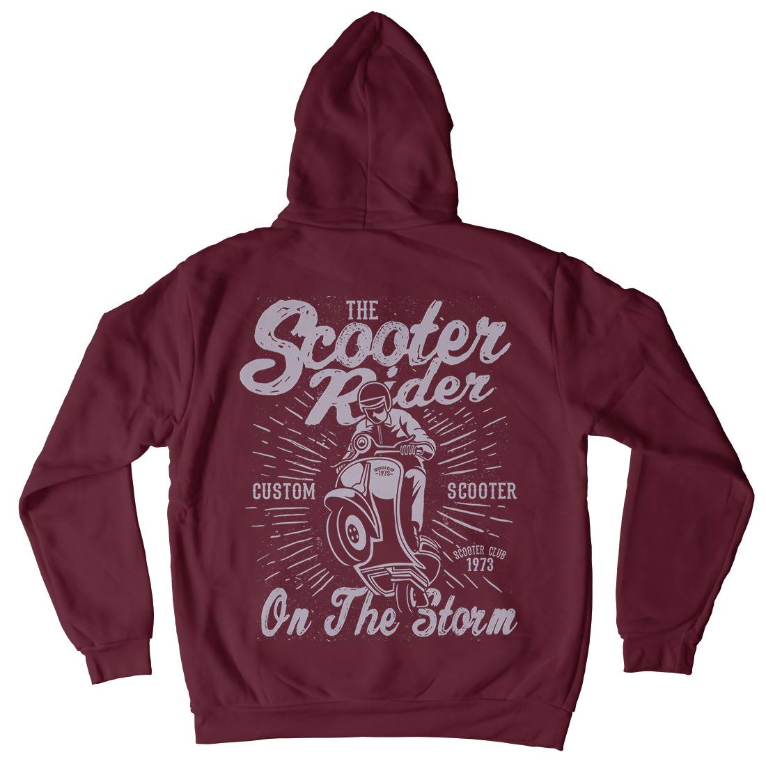 Scooter Rider Mens Hoodie With Pocket Motorcycles A137