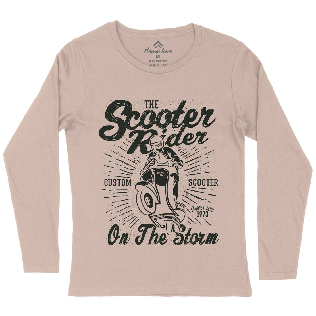 Scooter Rider Womens Long Sleeve T-Shirt Motorcycles A137