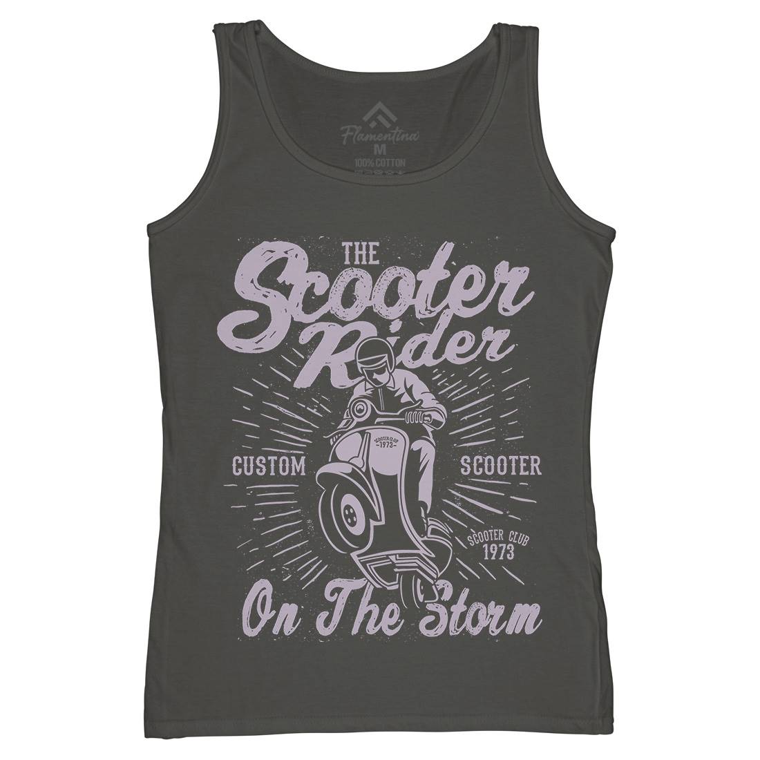Scooter Rider Womens Organic Tank Top Vest Motorcycles A137