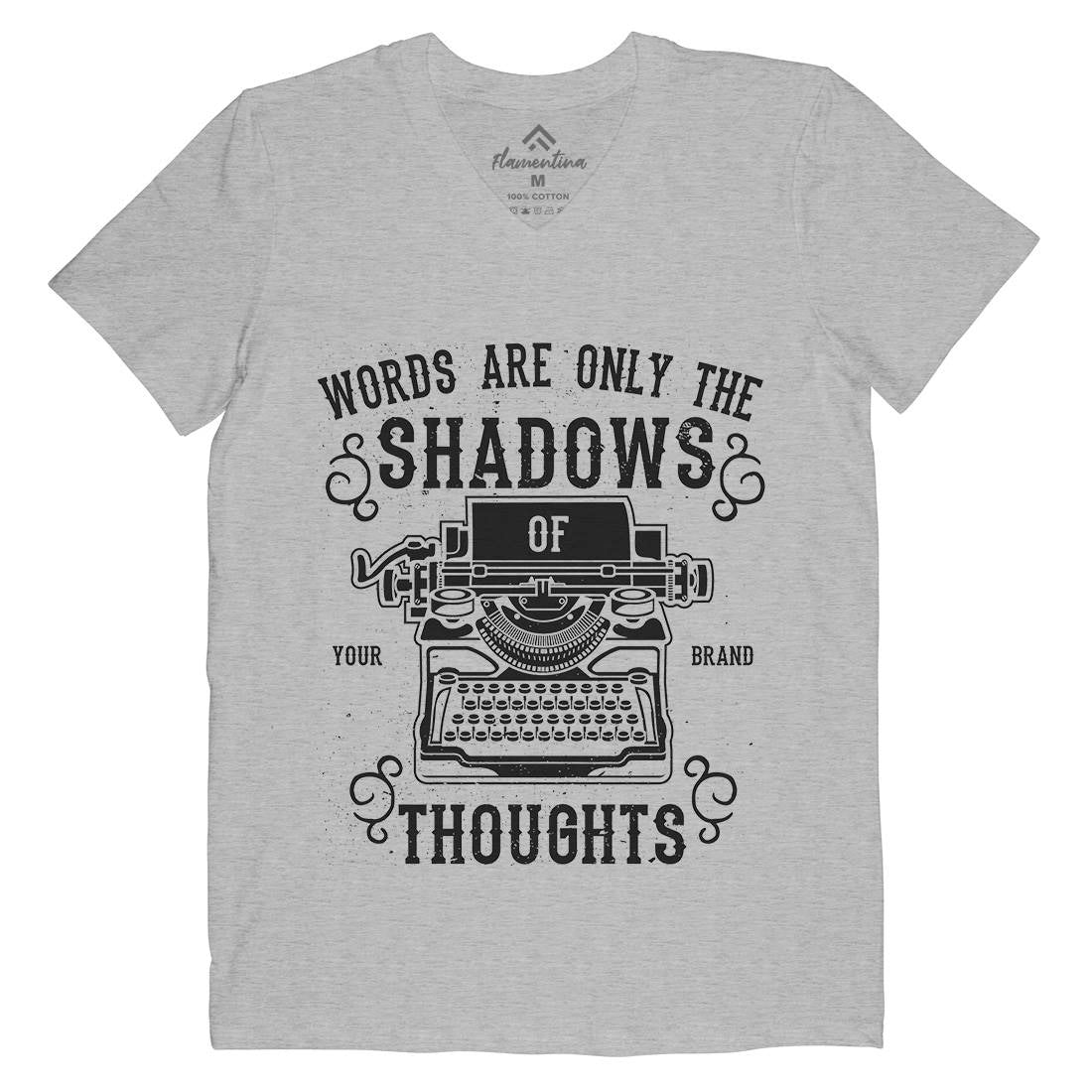 Shadows Of Thoughts Mens Organic V-Neck T-Shirt Media A139
