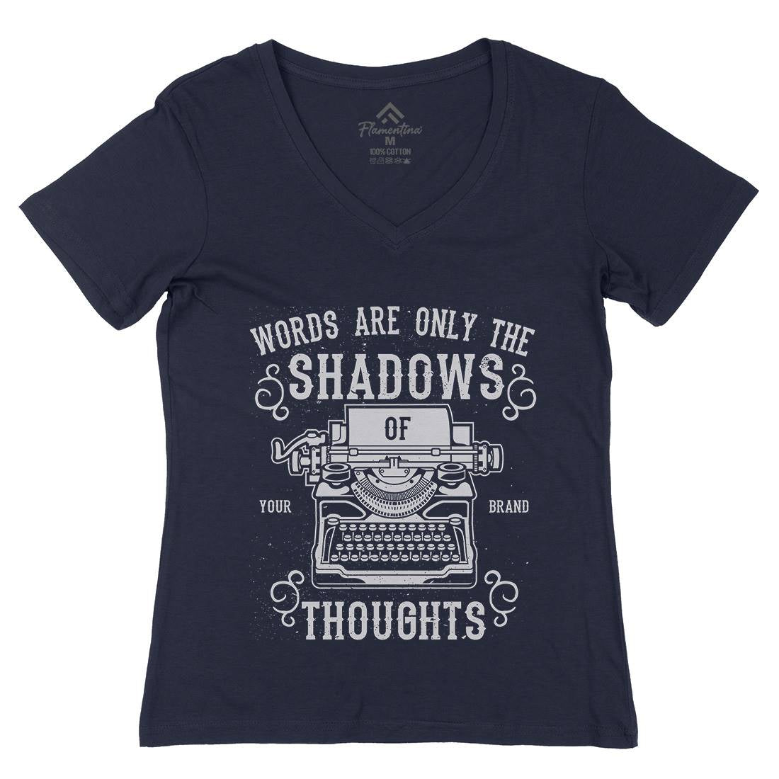 Shadows Of Thoughts Womens Organic V-Neck T-Shirt Media A139