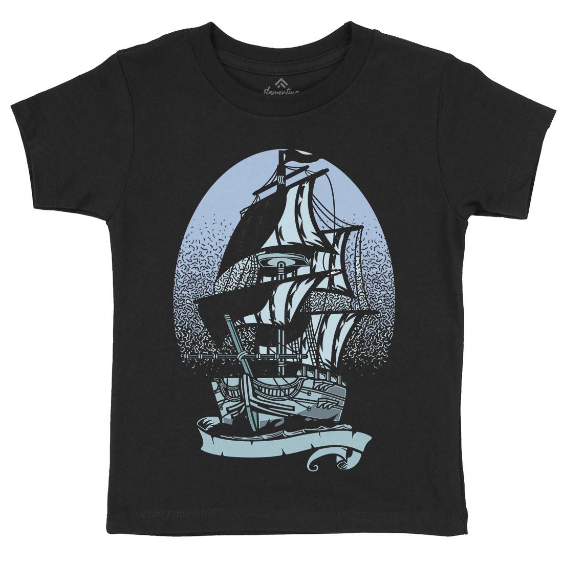 Ship Kids Organic Crew Neck T-Shirt Navy A140