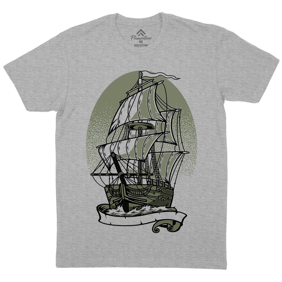 Ship Mens Organic Crew Neck T-Shirt Navy A140