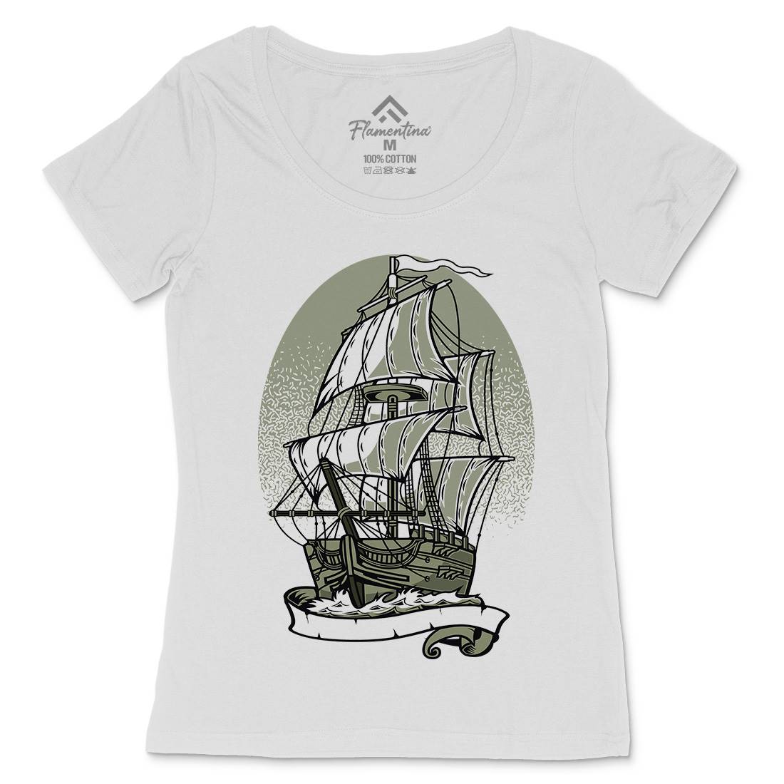 Ship Womens Scoop Neck T-Shirt Navy A140
