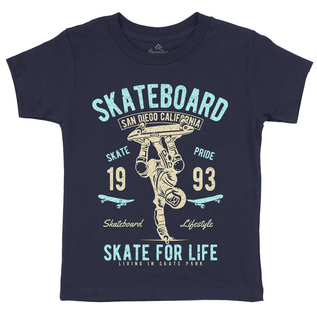 Skate For Life Kids Organic Crew Neck T-Shirt Skate A143