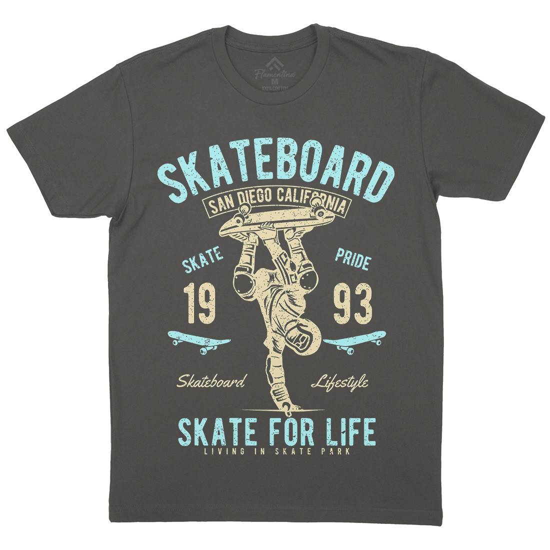 Skate For Life Mens Crew Neck T-Shirt Skate A143