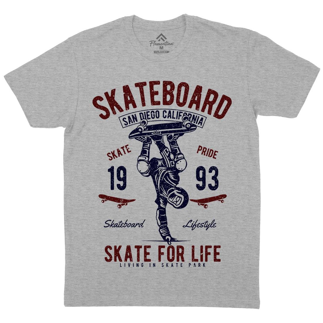 Skate For Life Mens Crew Neck T-Shirt Skate A143