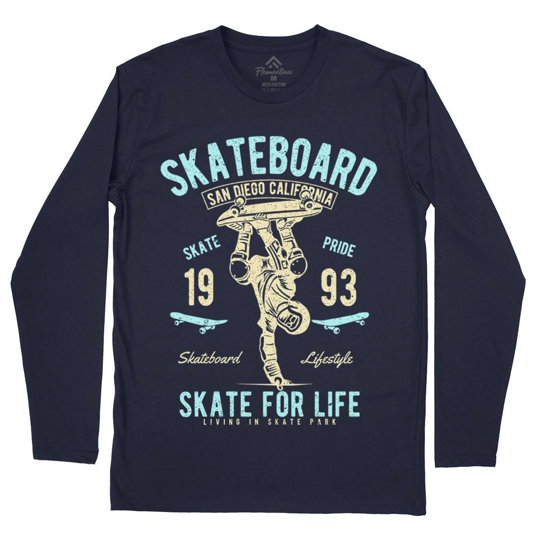 Skate For Life Mens Long Sleeve T-Shirt Skate A143