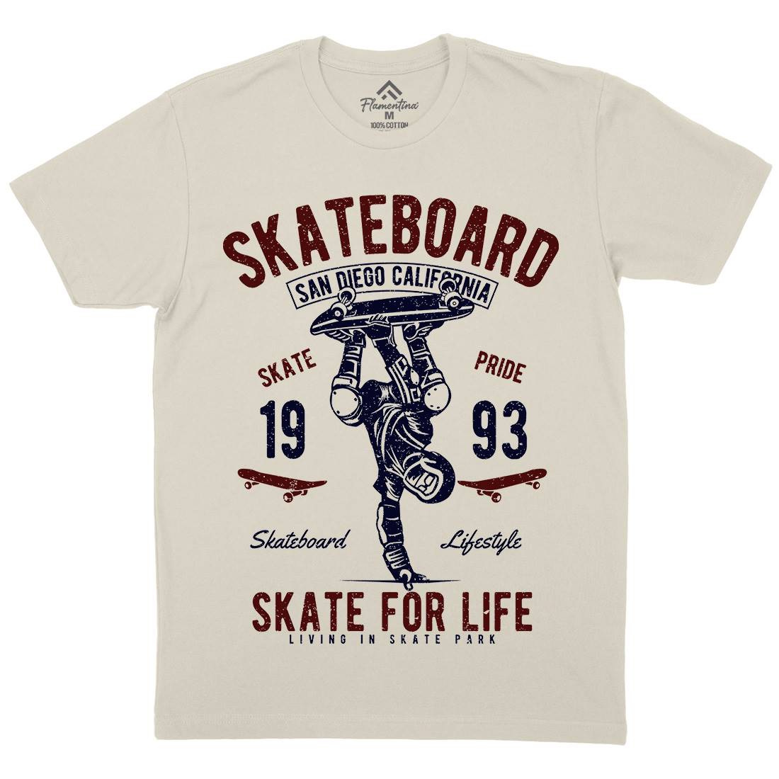Skate For Life Mens Organic Crew Neck T-Shirt Skate A143
