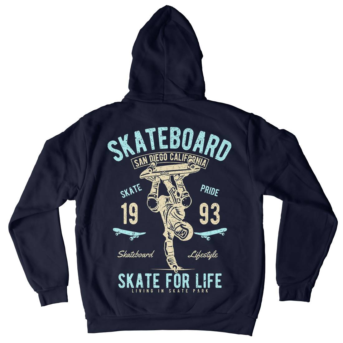 Skate For Life Mens Hoodie With Pocket Skate A143