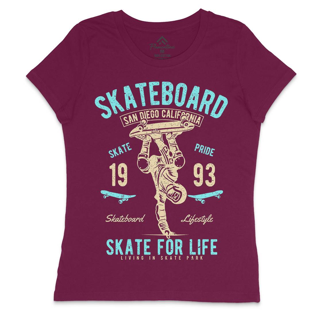 Skate For Life Womens Crew Neck T-Shirt Skate A143