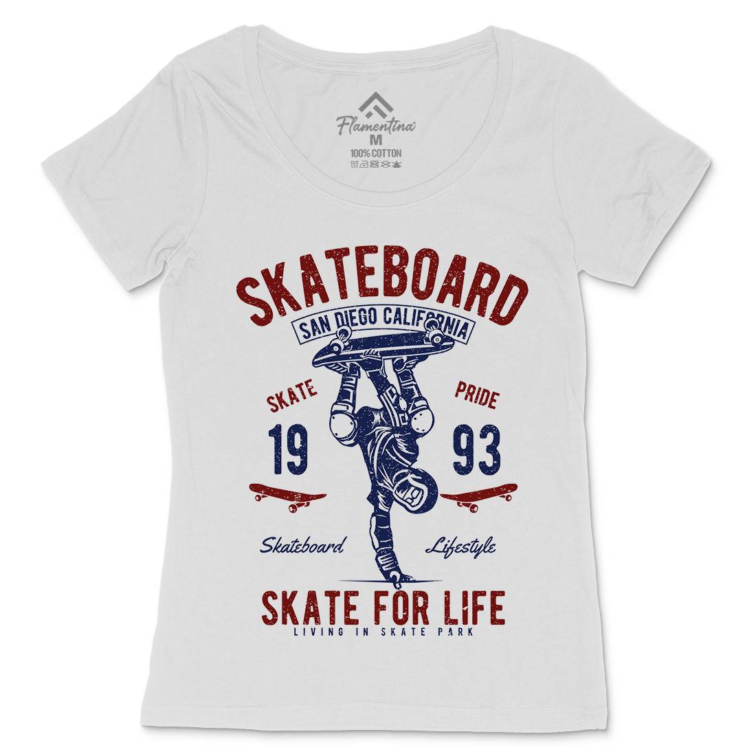 Skate For Life Womens Scoop Neck T-Shirt Skate A143