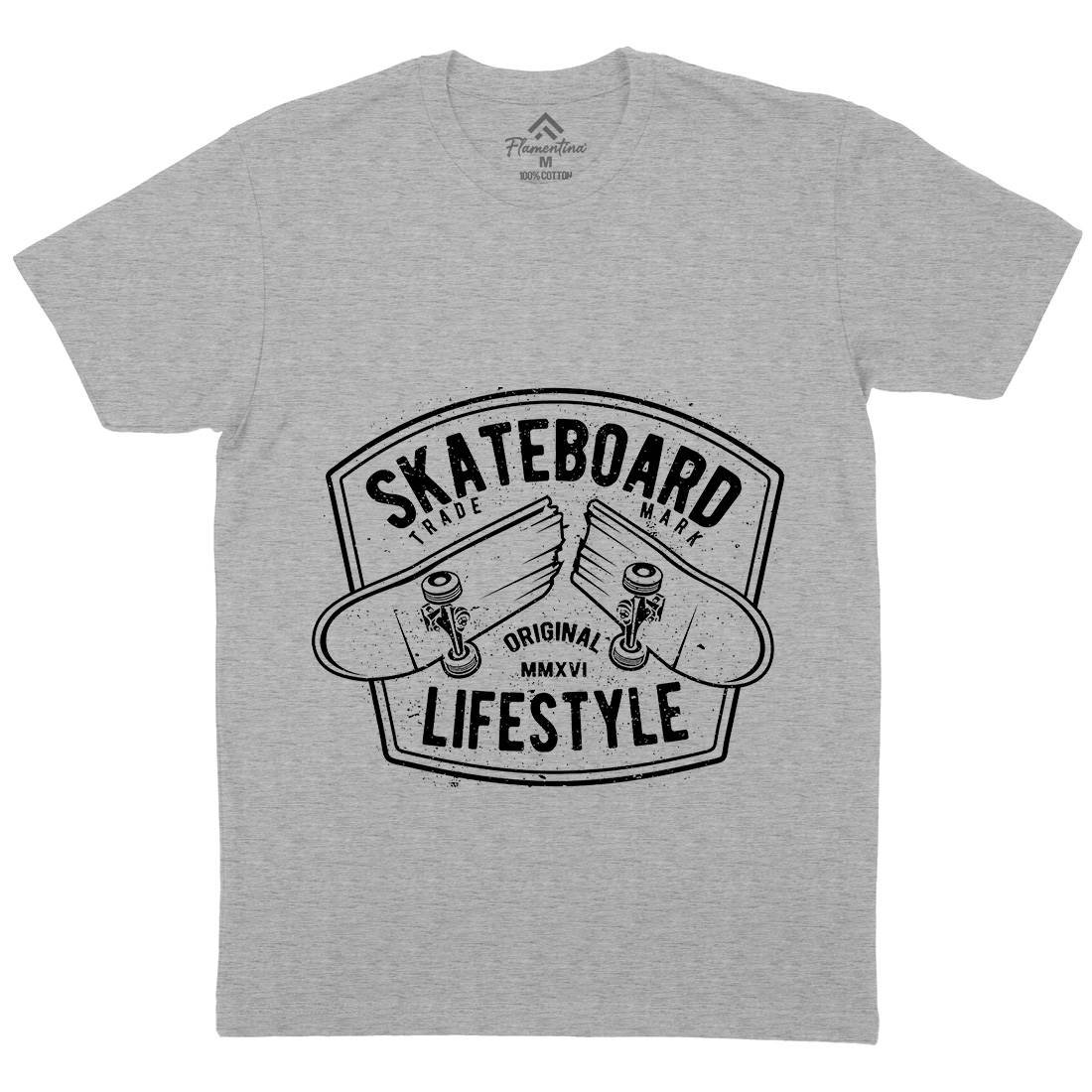 Skateboard Lifestyle Mens Organic Crew Neck T-Shirt Skate A145