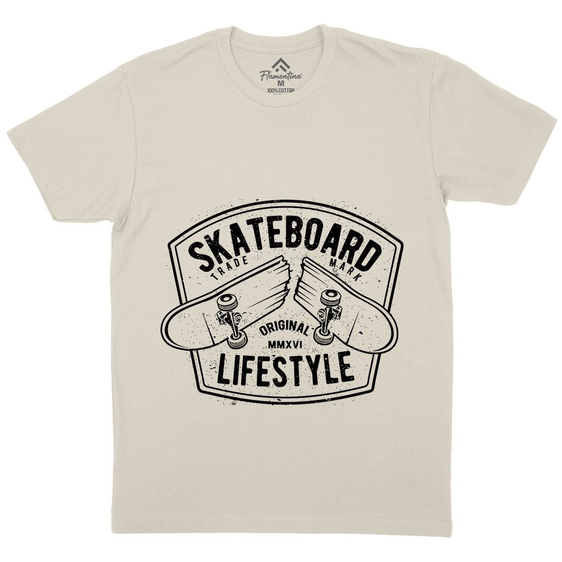 Skateboard Lifestyle Mens Organic Crew Neck T-Shirt Skate A145
