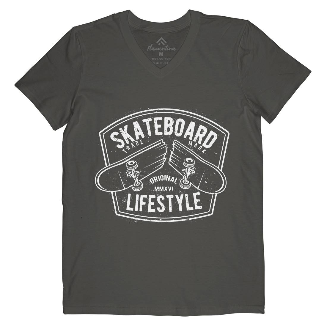 Skateboard Lifestyle Mens V-Neck T-Shirt Skate A145