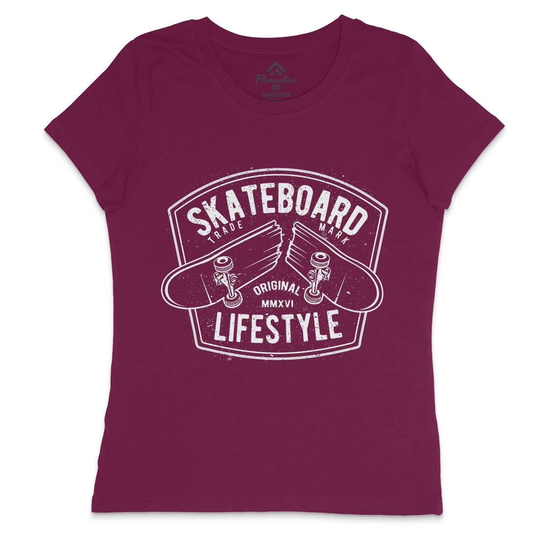 Skateboard Lifestyle Womens Crew Neck T-Shirt Skate A145