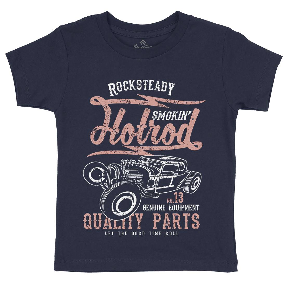 Smokin&#39; Hotrod Kids Organic Crew Neck T-Shirt Cars A146