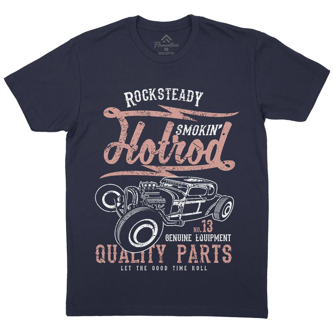 Smokin&#39; Hotrod Mens Crew Neck T-Shirt Cars A146