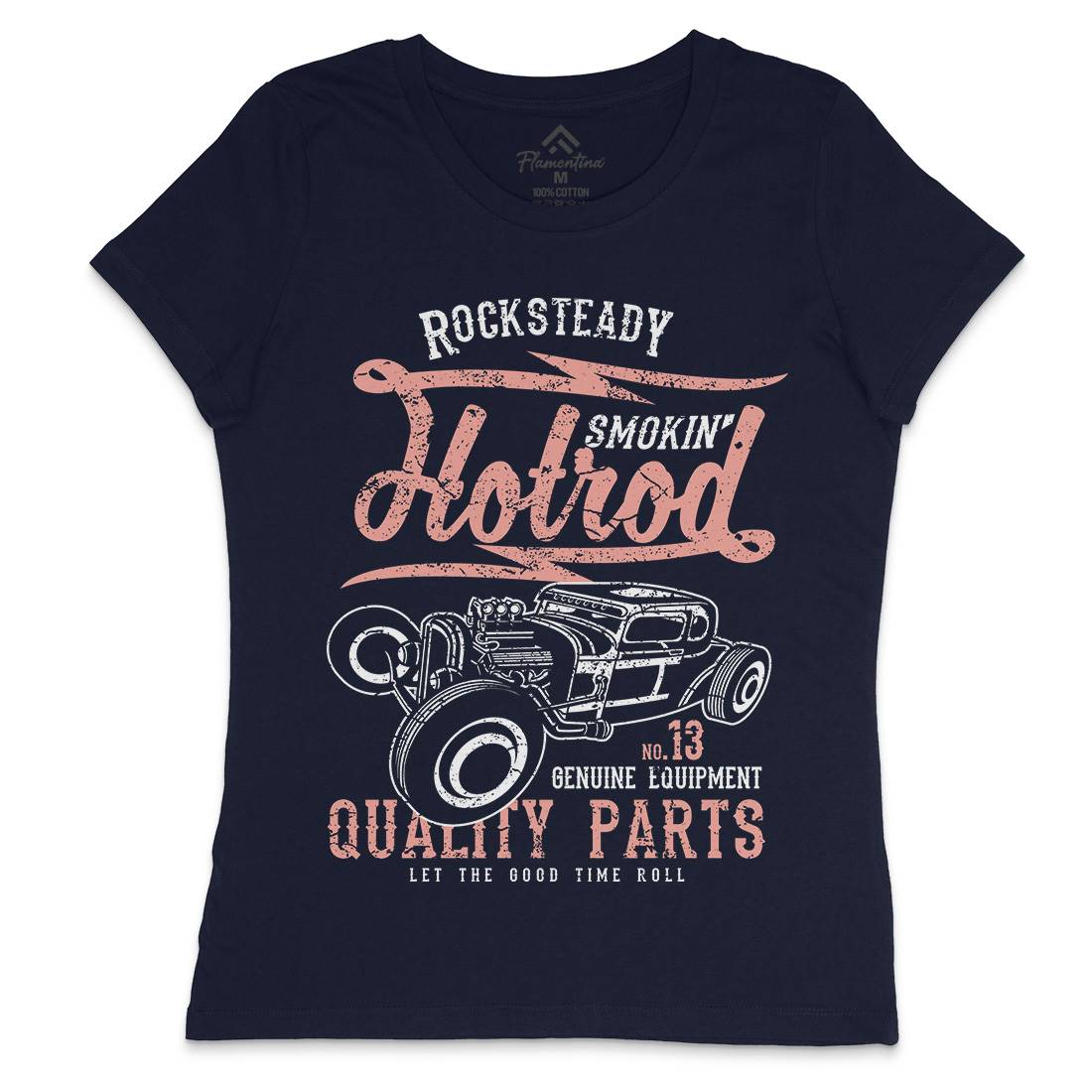 Smokin&#39; Hotrod Womens Crew Neck T-Shirt Cars A146