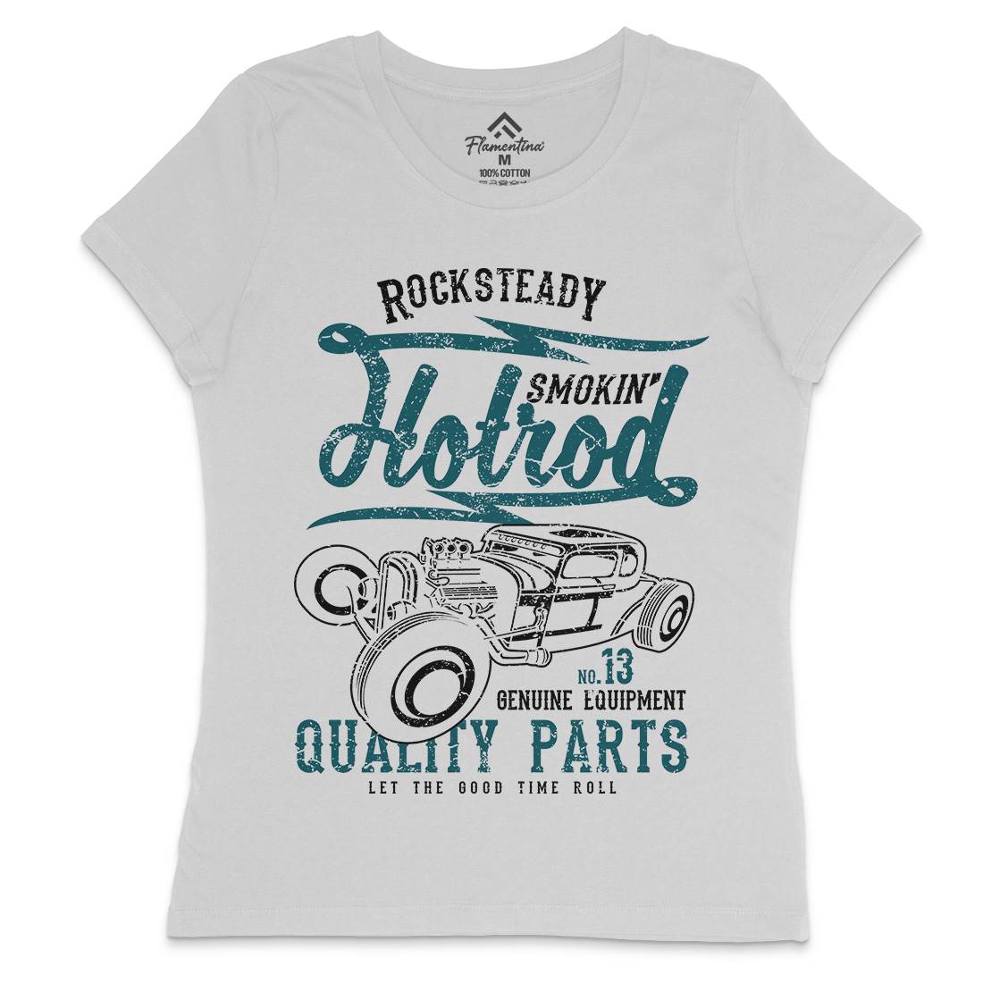 Smokin&#39; Hotrod Womens Crew Neck T-Shirt Cars A146