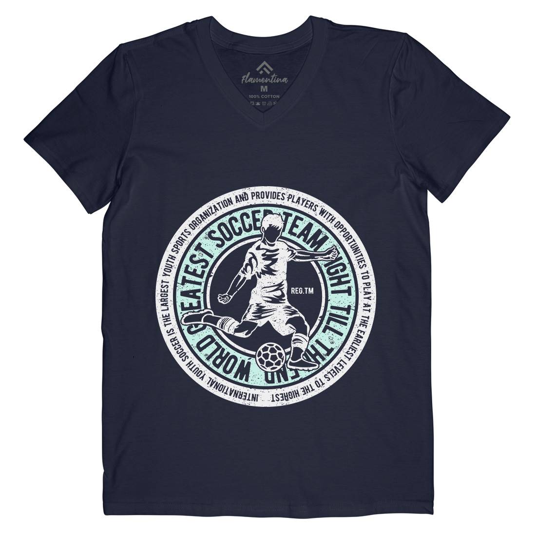 Soccer Mens Organic V-Neck T-Shirt Sport A147