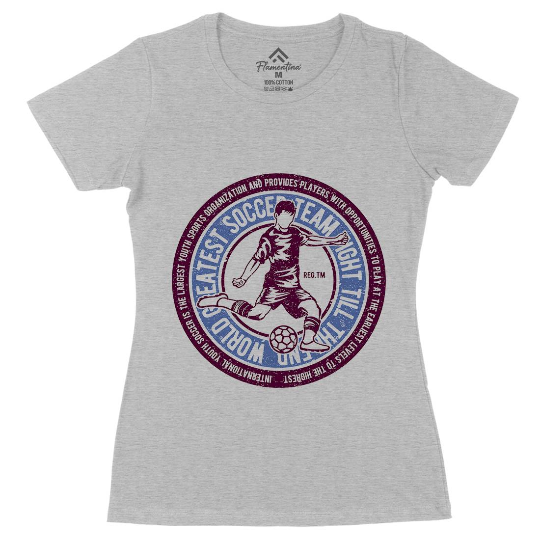 Soccer Womens Organic Crew Neck T-Shirt Sport A147