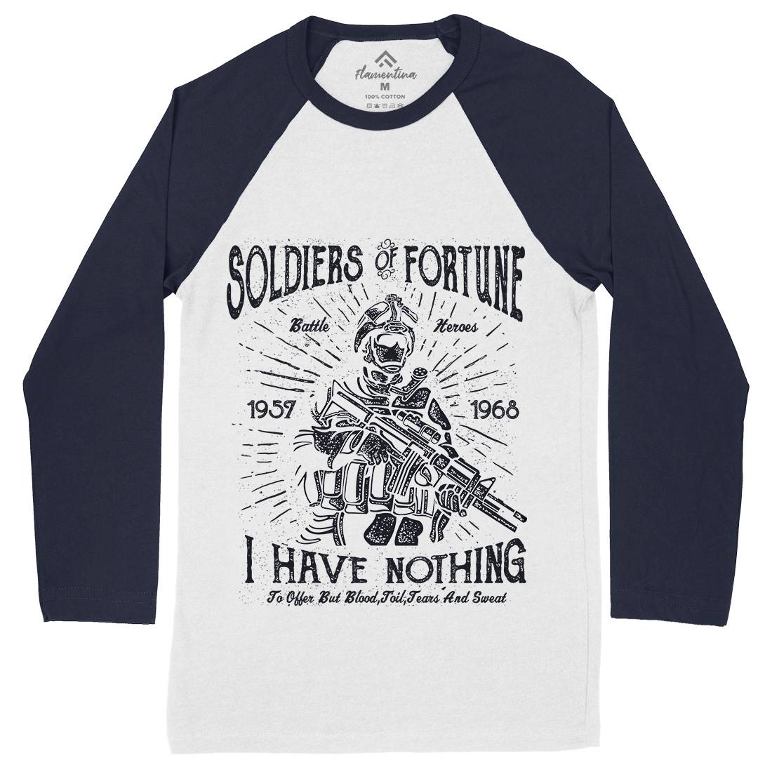 Soldiers Of Fortune Mens Long Sleeve Baseball T-Shirt Army A148